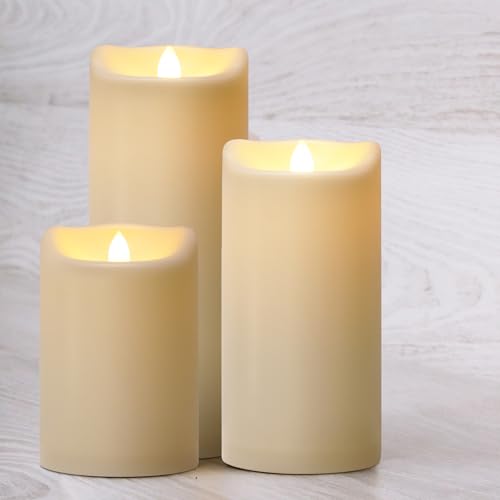 4" x 6" 8" 10" Waterproof Outdoor Flameless Candles with Remote (3 Count)