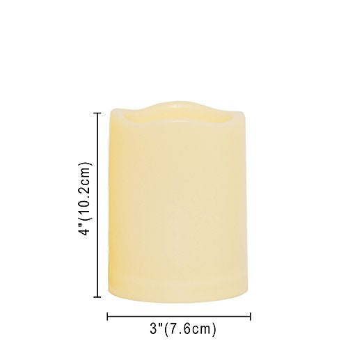 Outdoor Battery Operated Flameless LED Candles with Timer D3”xH4” 3 PCS (3 Count)