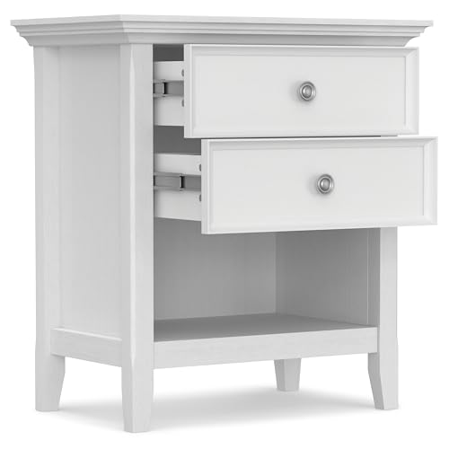 Amherst 24" Wide Solid Wood Bedside Table in White