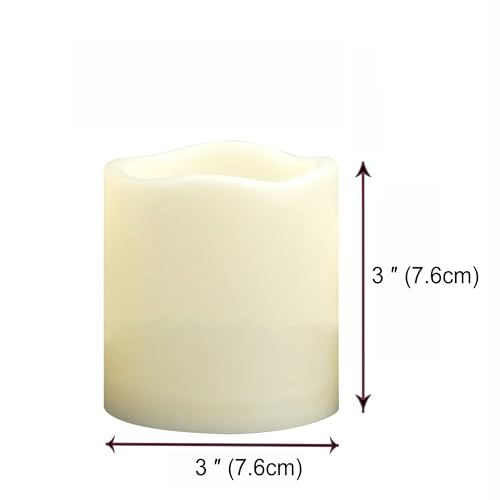 Outdoor Battery Operated Flameless LED Candles with Timer D3”xH3” 2 PCS (2 Count)