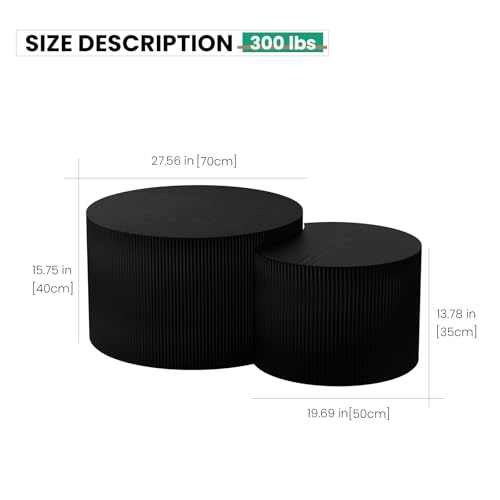 Round Nesting Coffee Table for Small Spaces