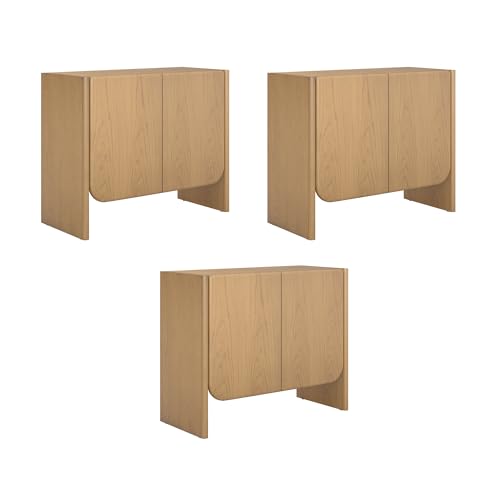 Jacala Mid Century Modern Media Console Cabinet or TV Stand (3 Count)