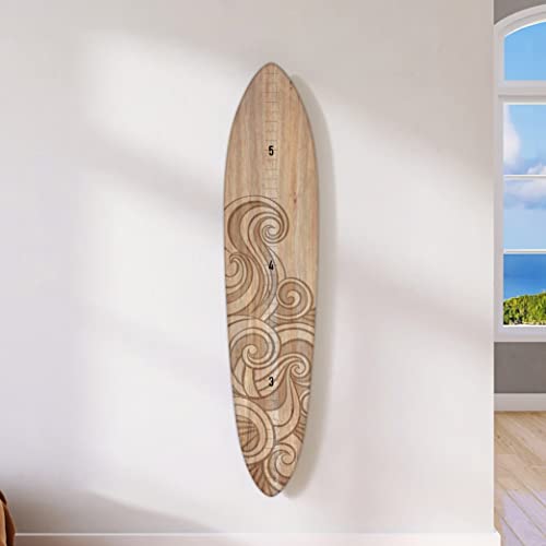 Wooden Surfboard Wall Decor Growth Chart