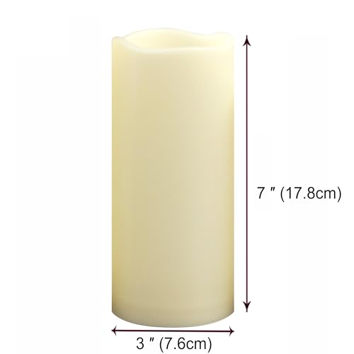 Outdoor Battery Operated Flameless LED Candles with Timer D3”xH7” 2 Pack (2 Count)
