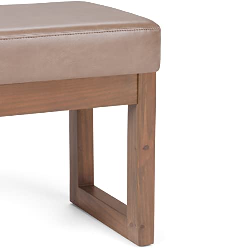 Milltown 27" Wide Vegan Leather Rectangle Ottoman in Ash Blonde