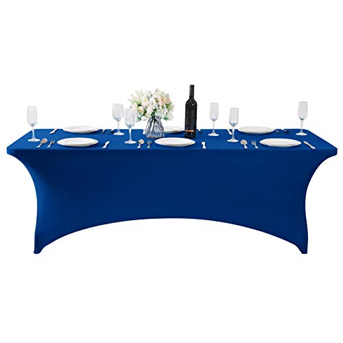 2Pack Spandex Table Cover for 6Ft or 4fT or 8ft Table Universal Fitted Stretch Tablecloth for Party (2 Count)
