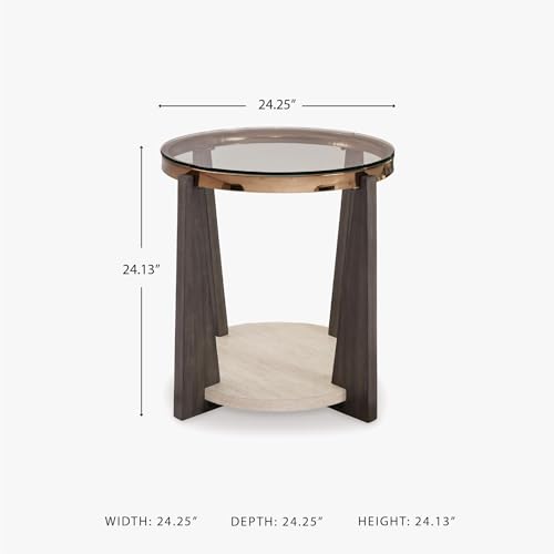 Frazwa Round Glass End Table