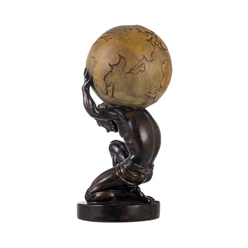 Atlas Holding Up World Statue and Sculpture