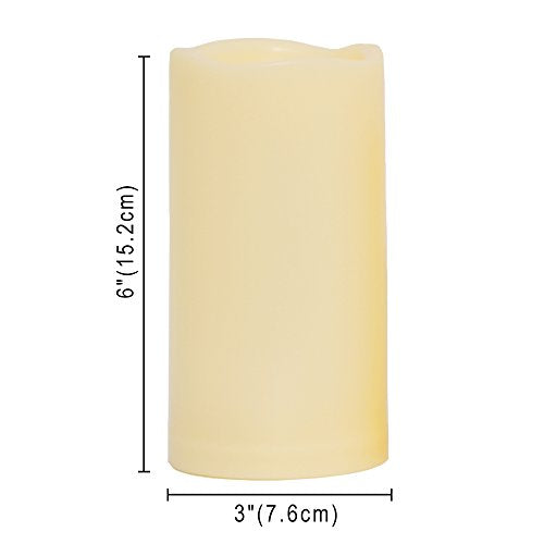 Outdoor Battery Operated Flameless LED Candles with Timer D3”xH6” 2 PCS (2 Count)