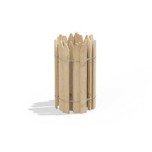 Cedar Wood Garden Picket Fence with Cedar Stake Installation System