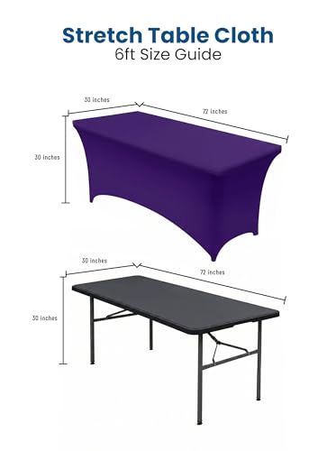 Spandex Table Cloth 2 Pack [6FT (2 Count)