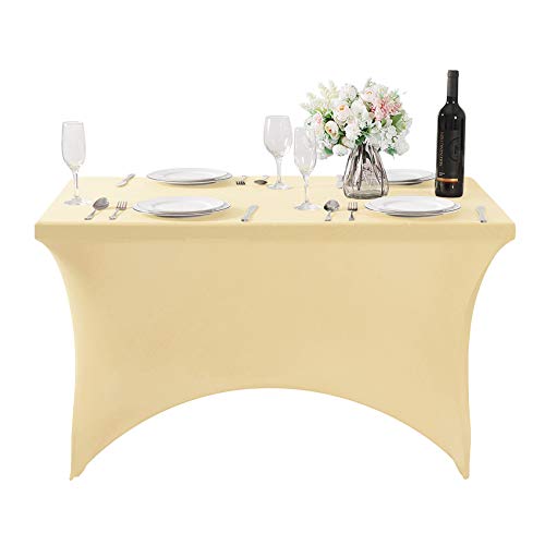 2Pack Spandex Table Cover for 4FT or 6ft or 8ft Table Universal Fitted Stretch Tablecloth for Party (2 Count)
