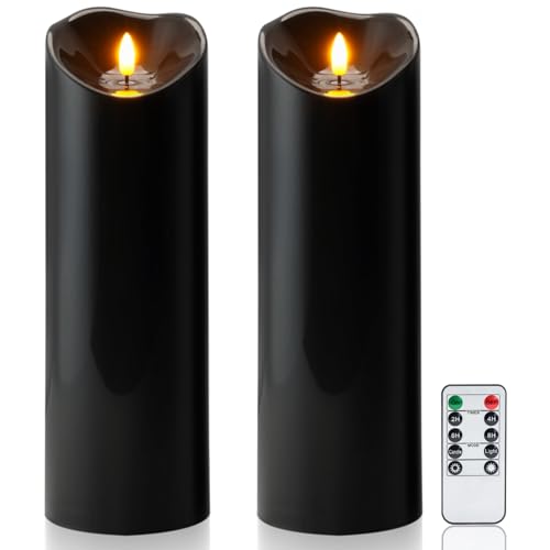 4"x12" Black Flameless Candles (2 Count)