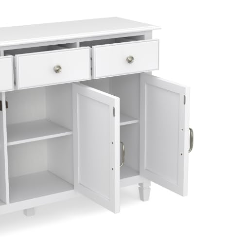 Connaught 51" Wide Solid Wood Storage Cabinet in White