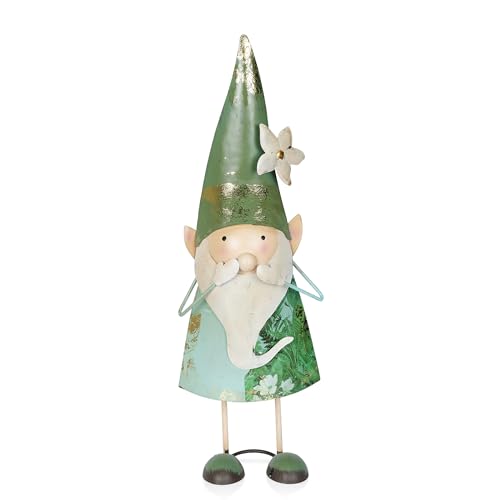18" Tall Outdoor Metal Speak No Evil Garden Gnome Statue