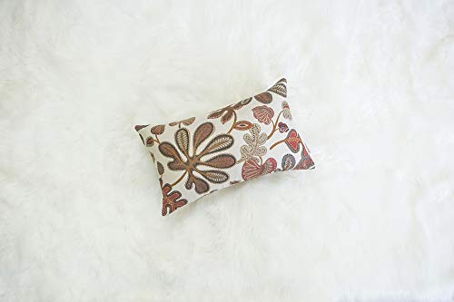 Set of 2 Jacquard Tropical Leaf Pattern Oblong Throw Pillow Covers Accent Pillowcase 12X20 Inches (2 Count)