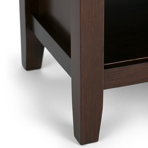 Artisan 24" Wide Solid Wood Bedside Table in Russet Brown