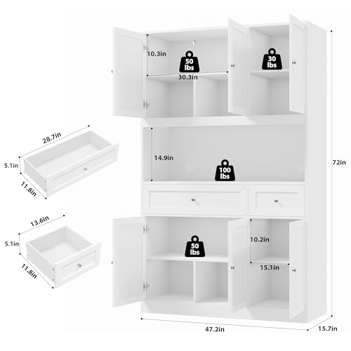 72" Kitchen Pantry Cabinet