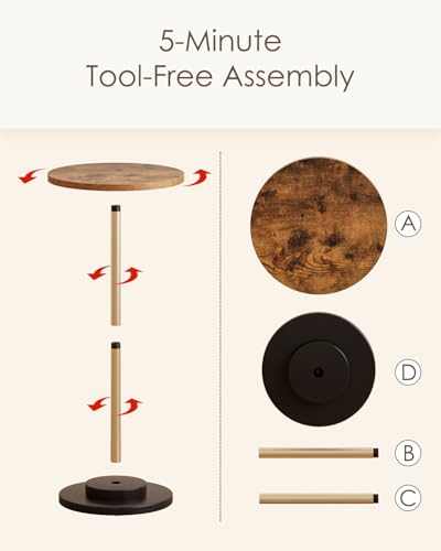 Drink Table Round Side Table for Small Spaces