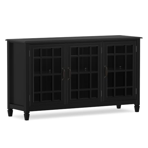 Connaught 60" Wide Solid Wood Buffet Cabinet in Black
