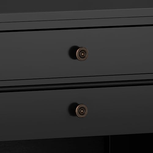 Carlton 24" Wide Solid Wood Bedside Table in Black