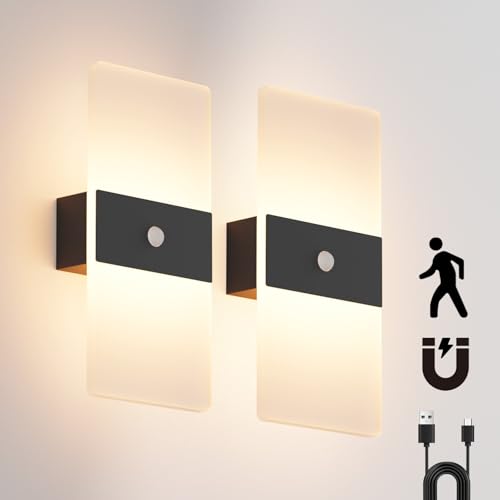 Wireless Motion Sensor Indoor Wall Sconces Set of 2 (2 Count)