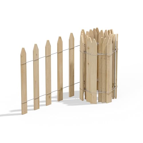 Cedar Wood Garden Picket Fence with Cedar Stake Installation System
