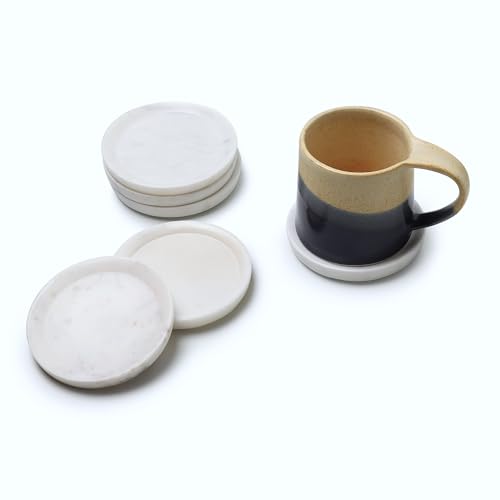 Marble Coasters Set of 6 with Raised Edges (25 Count)