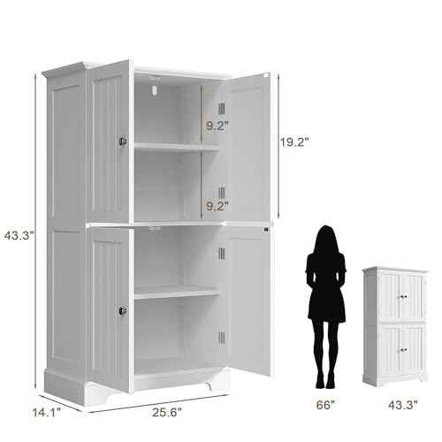 Bathroom Floor Cabinet with Adjustable Shelves