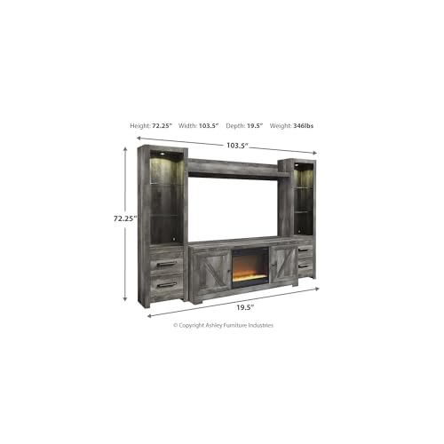 Wynnlow 4 Piece Electric Fireplace TV Stand