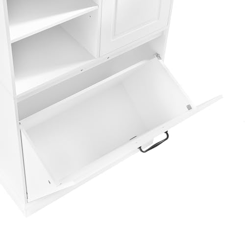 68" Tall Bathroom Storage Cabinet with Two Doors and Tilt
