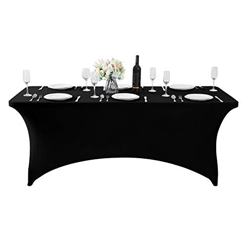 Waterproof Spandex Table Cover for 6FT Table Universal Fitted Stretch Tablecloth for Party
