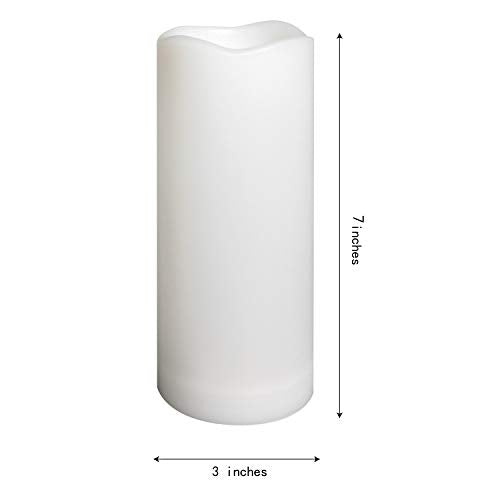 Outdoor Battery Operated Flameless Candles with Remote Timer D3”xH7” 3 PCS