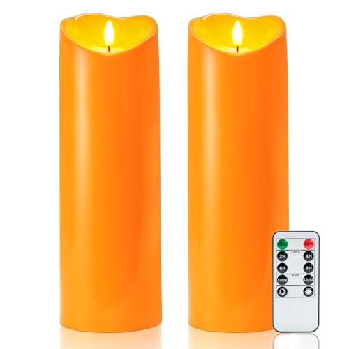 4"x12" Halloween Orange Flameless Candles (2 Count)
