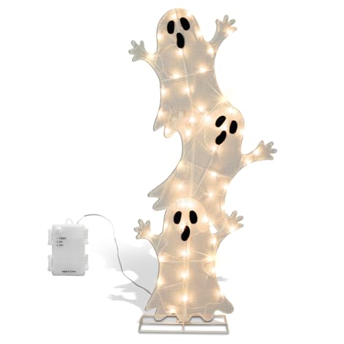 Halloween Lighted 3 Stacked Ghosts