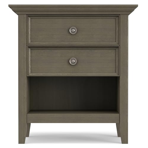 Amherst 24" Wide Solid Wood Bedside Table in Farmhouse Grey