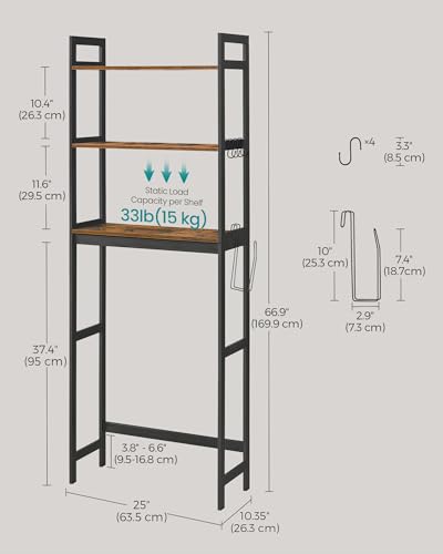 3 Tier Bamboo Over The Toilet Storage