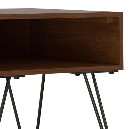 Hunter 22" Wide Metal Rectangular End Table in Walnut