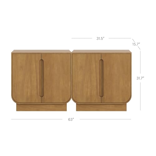 Joey Mid Century Modern Storage Cabinet (2 Count)