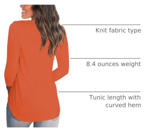 Fall Pumpkin Shirts Womens Casual Autumn Fashion T Shirt for Women Long Sleeve Reading Ghosts Graphic Tees V Neck Halloween Tops Orange XXL