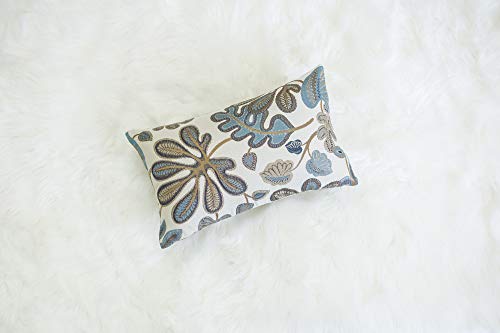 Set of 2 Jacquard Tropical Leaf Pattern Oblong Throw Pillow Covers Accent Pillowcase 12X20 Inches (2 Count)