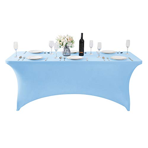 Spandex Table Cover for 6Ft or 4fT or 8ft Table Universal Fitted Stretch Tablecloth for Party