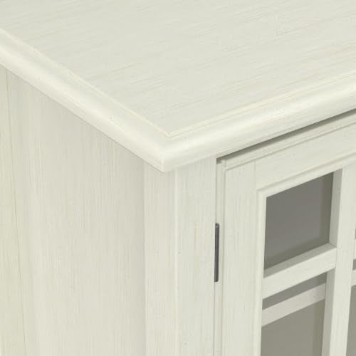 Connaught 46" Wide Solid Wood Tall Cabinet in Antique White
