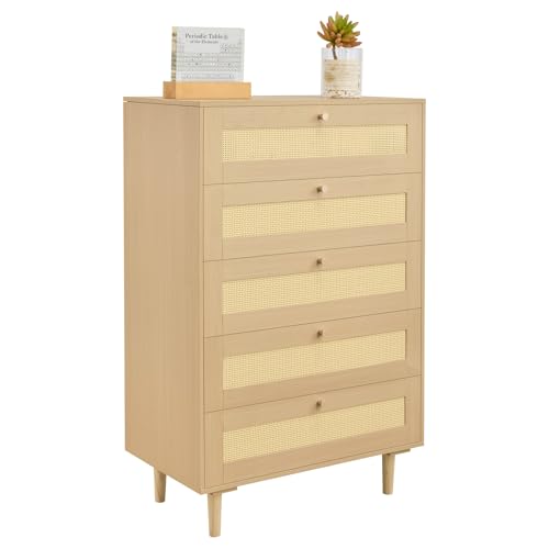 5 Drawer Rattan Dresser