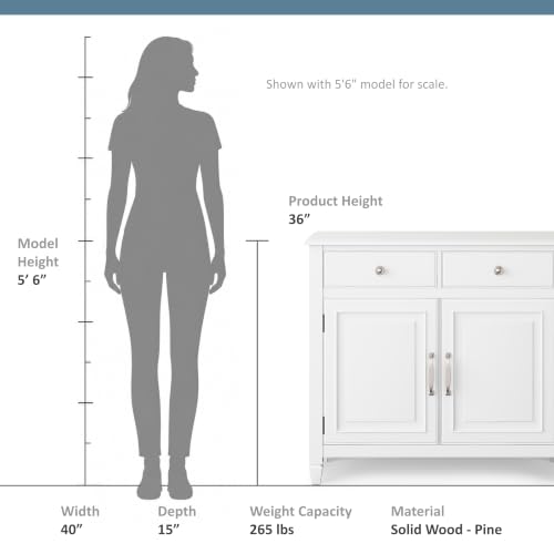 Connaught 40" Wide Solid Wood Storage Cabinet in White