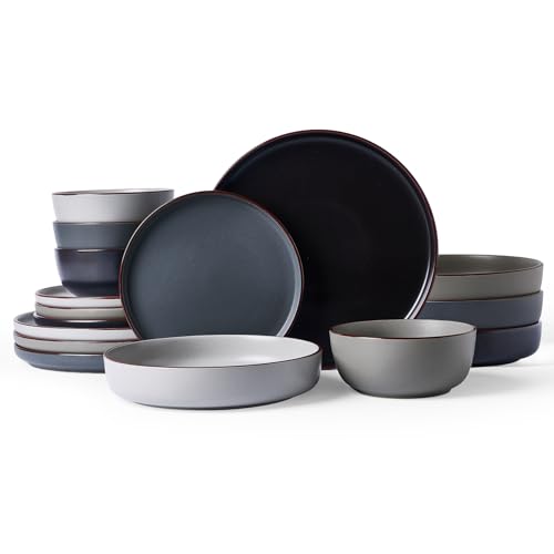 Mercury 16 Piece Stoneware Plates and Bowls
