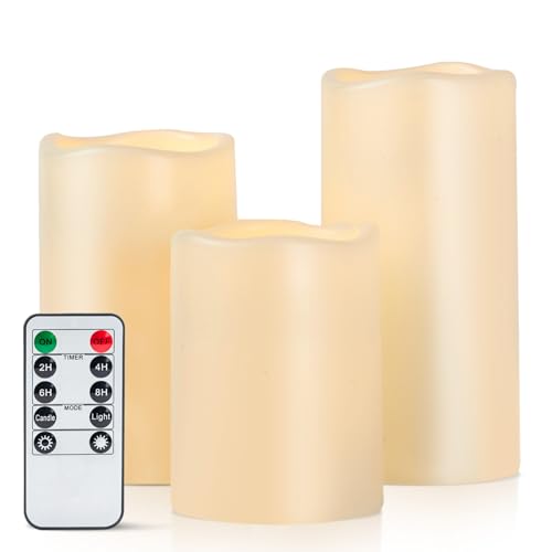 Outdoor Waterproof Flameless Candles with Timer (3 Count)