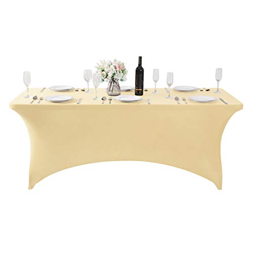 Spandex Table Cover for 6Ft or 4fT or 8ft Table Universal Fitted Stretch Tablecloth for Party