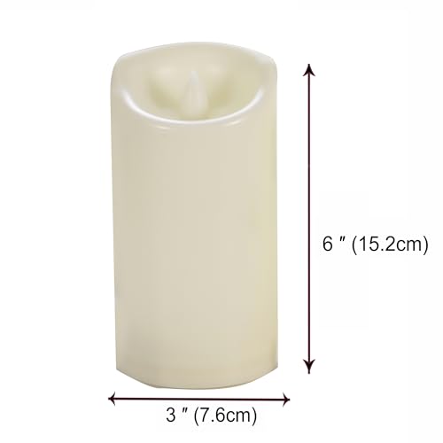 Outdoor Battery Operated Flameless LED Candles with Timer D3”xH6” 2 PCS (2 Count)