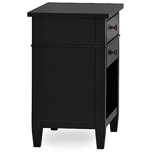 Carlton 24" Wide Solid Wood Bedside Table in Black